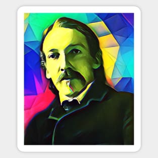 Robert Louis Stevenson Colourful Portrait | Robert Louis Stevenson Artwork 6 Sticker